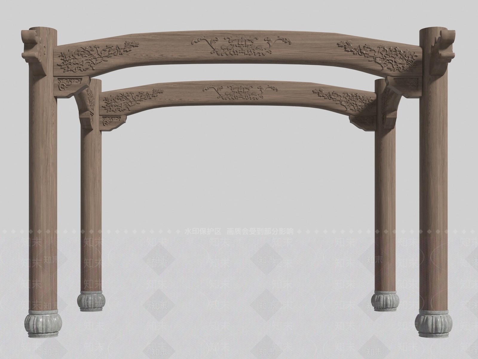 新中式中古柱子3D模型下载【ID:1171573105】