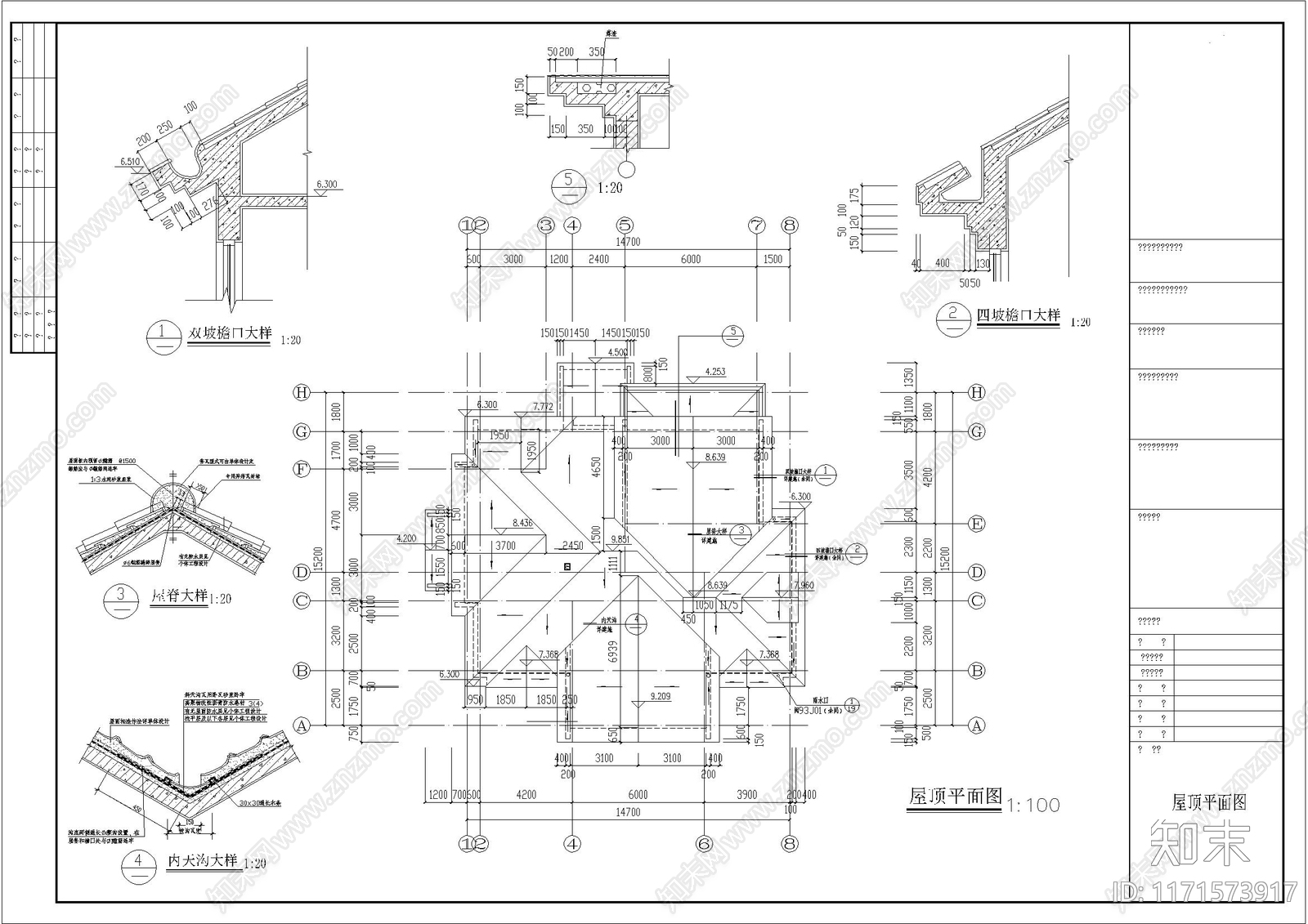 美式别墅建筑cad施工图下载【ID:1171573917】