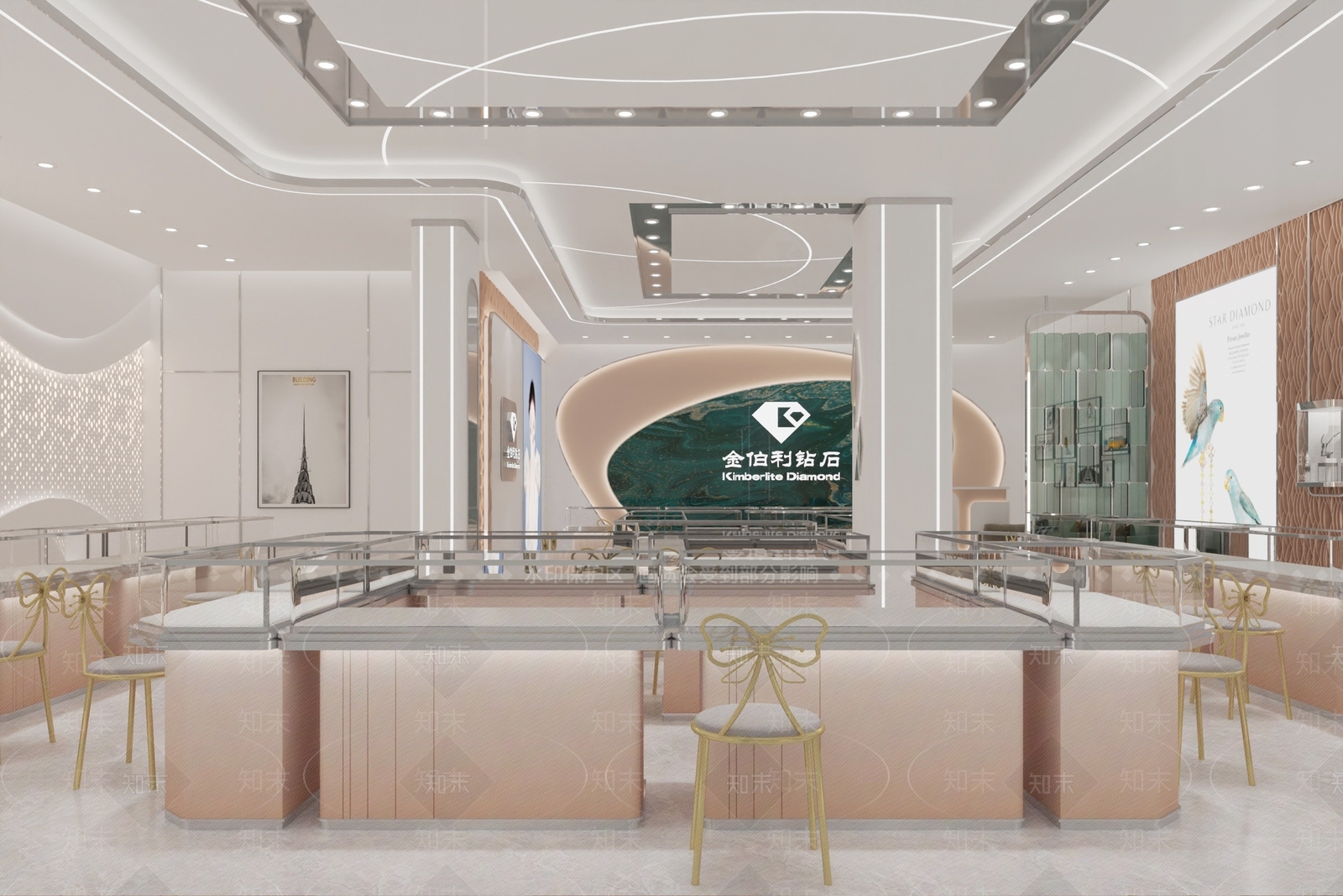 现代轻奢珠宝店3D模型下载【ID:1171576698】