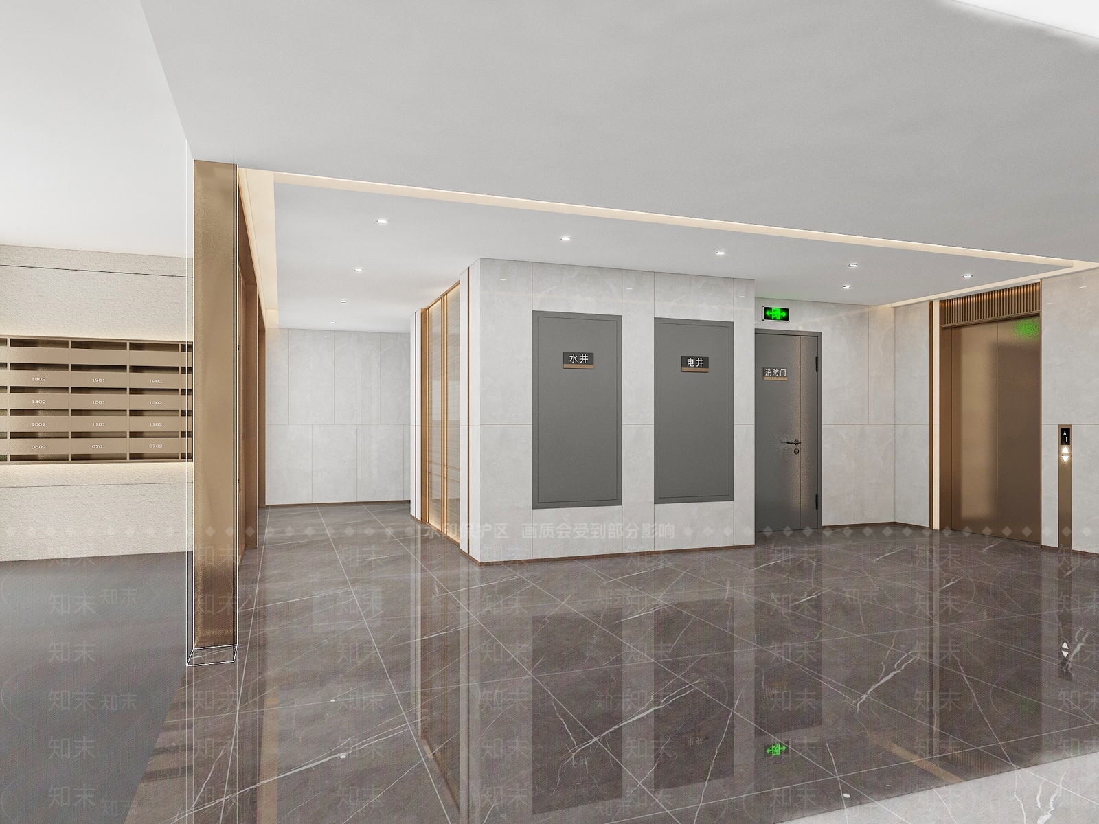 现代电梯间3D模型下载【ID:1171579580】