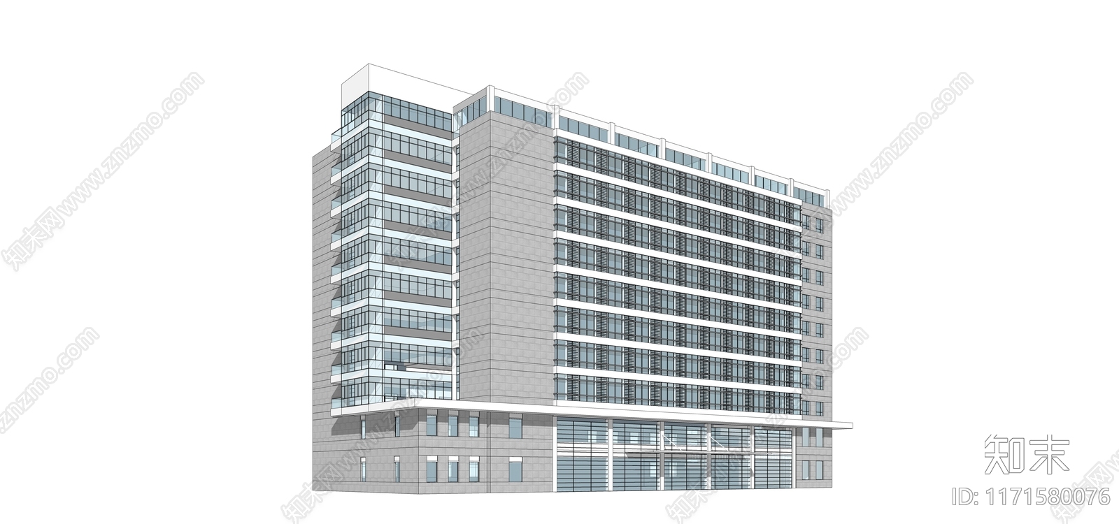 现代办公楼SU模型下载【ID:1171580076】