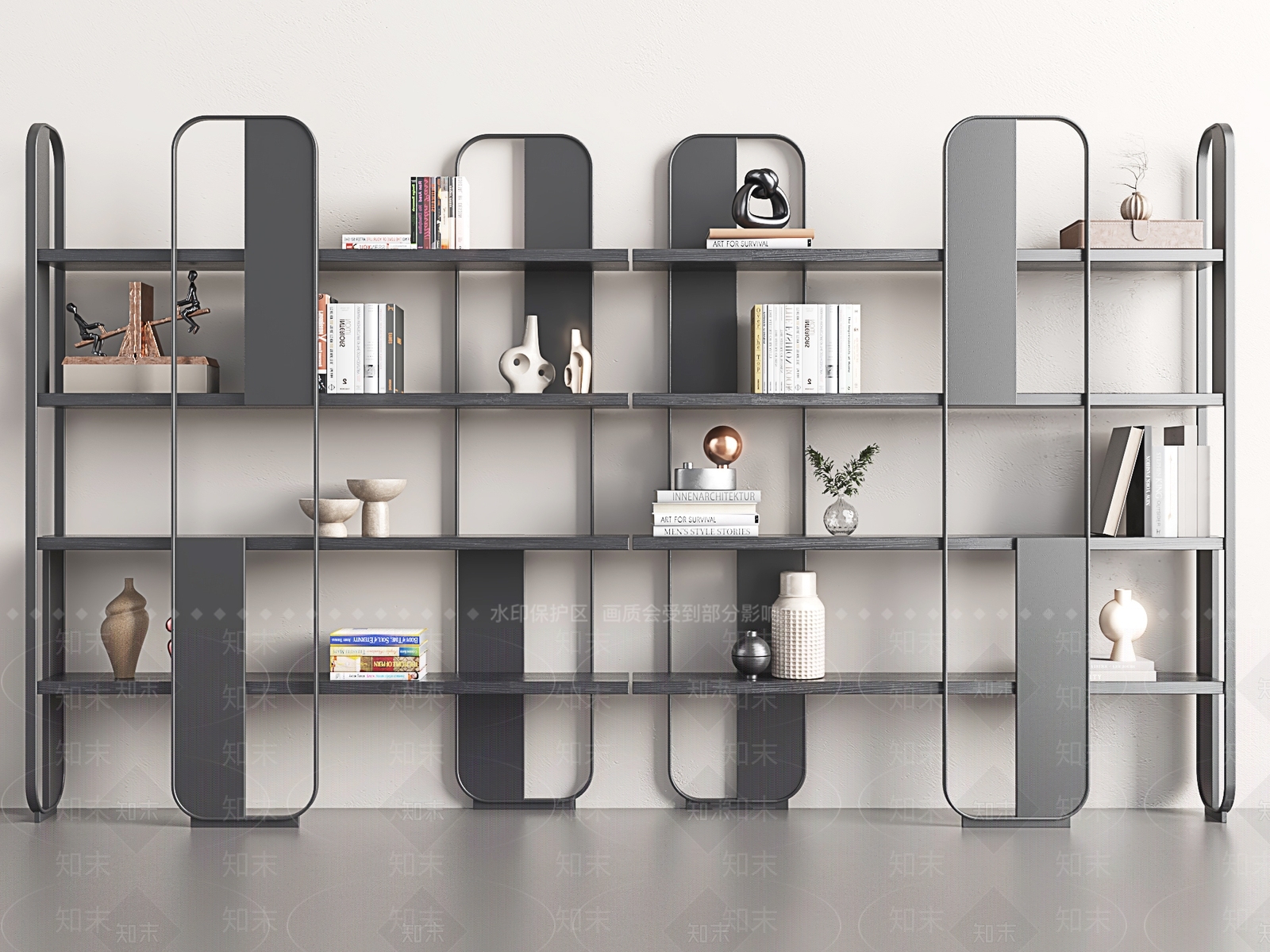 意式现代书架3D模型下载【ID:1171584199】