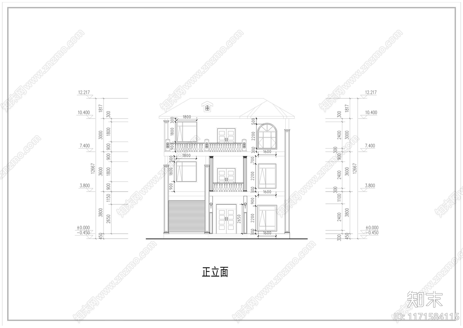 现代新中式别墅建筑cad施工图下载【ID:1171584115】