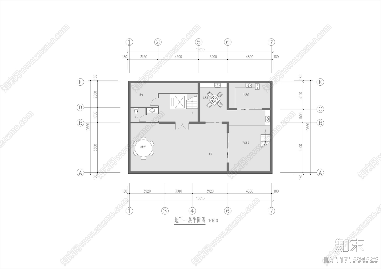 现代新中式别墅建筑cad施工图下载【ID:1171584526】