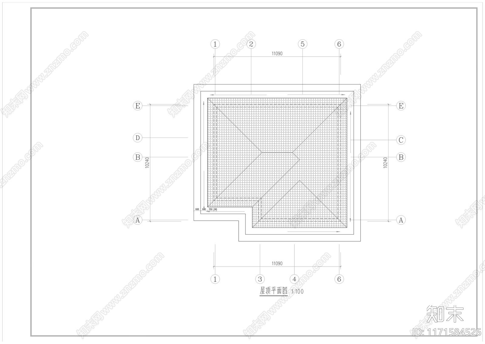 现代新中式别墅建筑cad施工图下载【ID:1171584526】