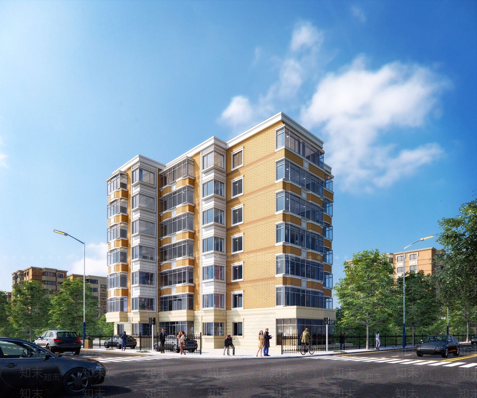 现代小区建筑SU模型下载【ID:1171595216】