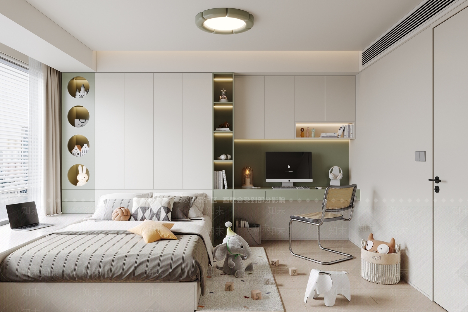 现代通用儿童房3D模型下载【ID:1171596086】