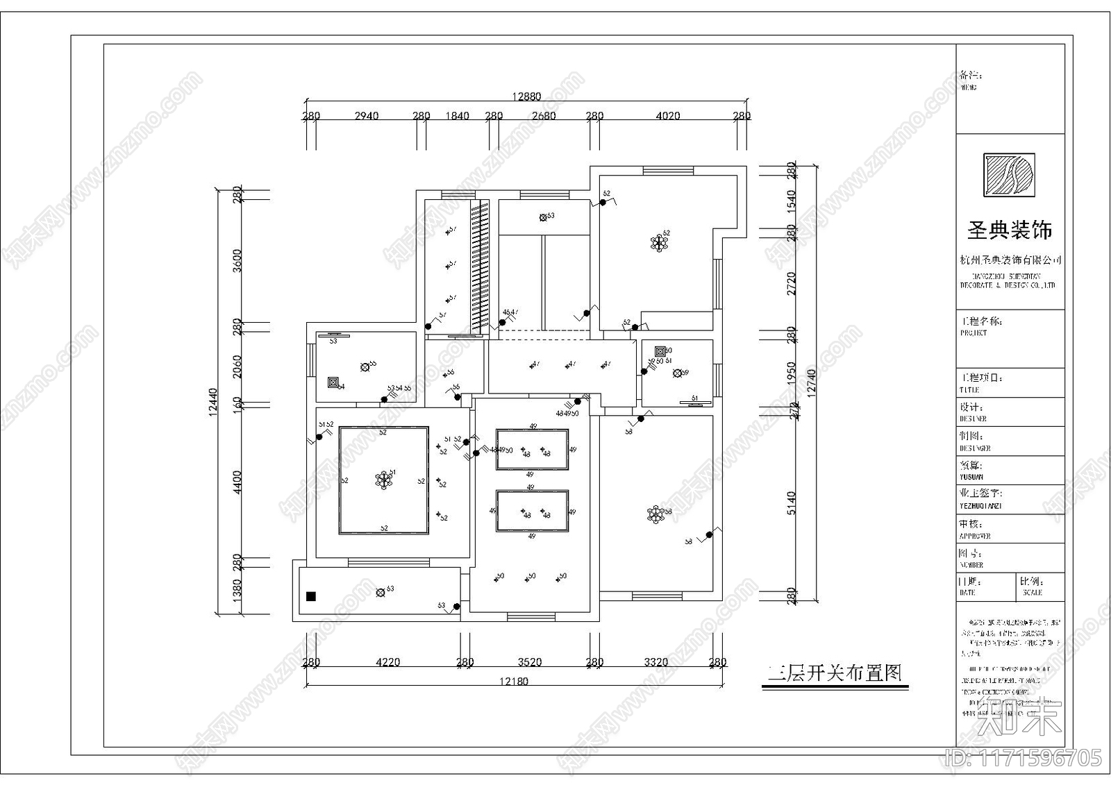 欧式整体家装空间施工图下载【ID:1171596705】