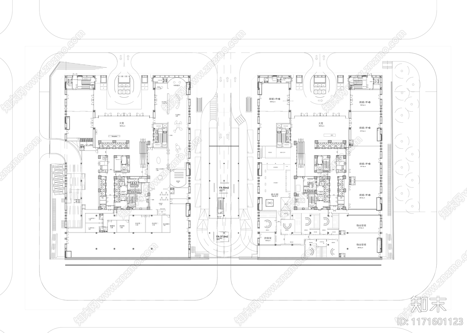 现代办公楼建筑cad施工图下载【ID:1171601123】