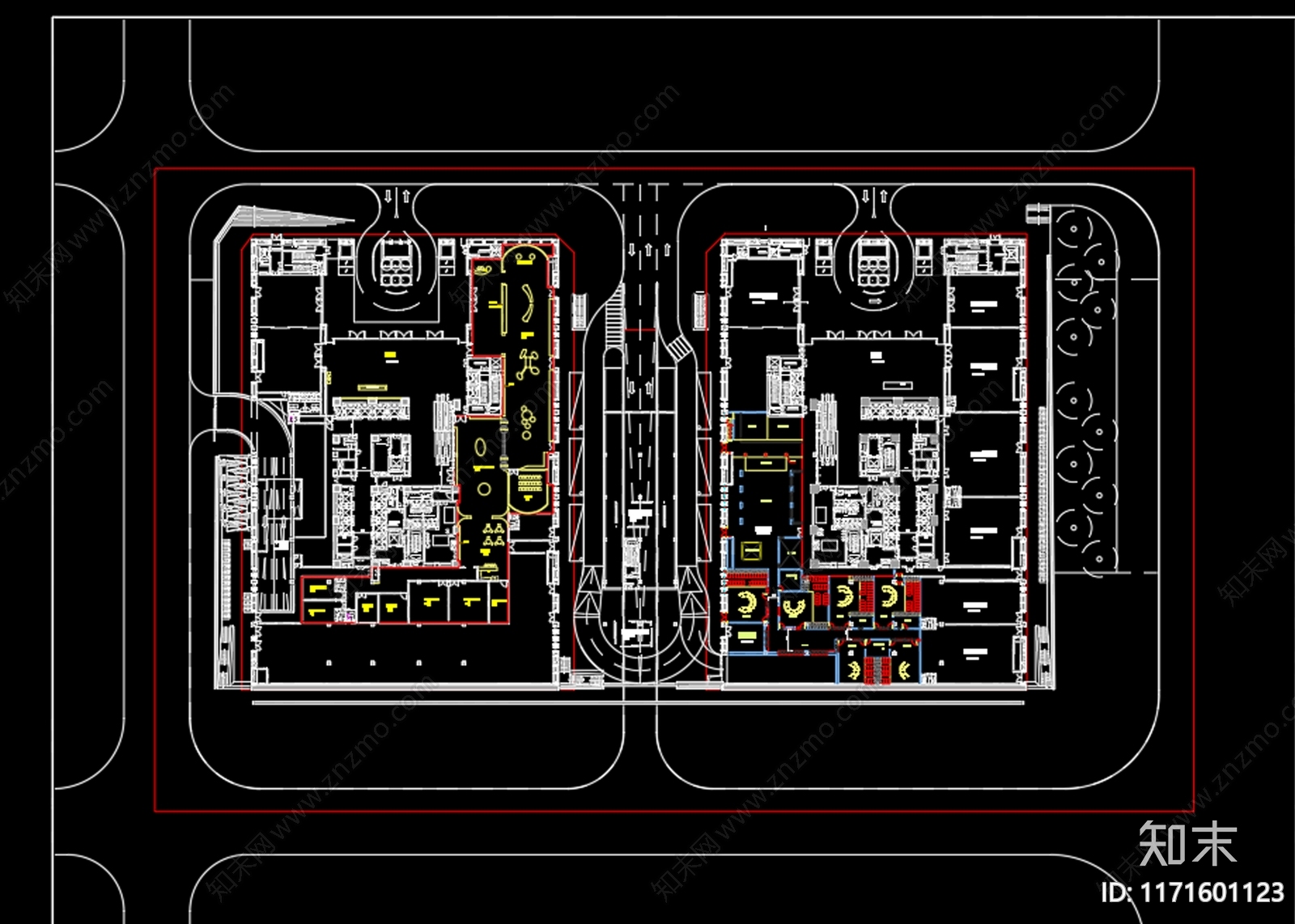 现代办公楼建筑cad施工图下载【ID:1171601123】