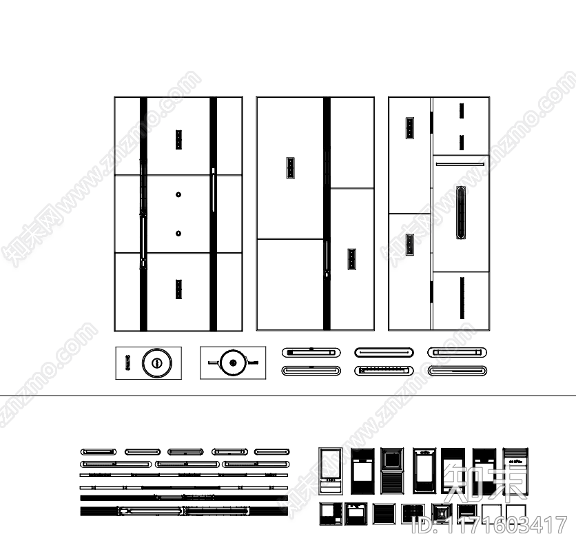 现代中古卫浴设施施工图下载【ID:1171603417】