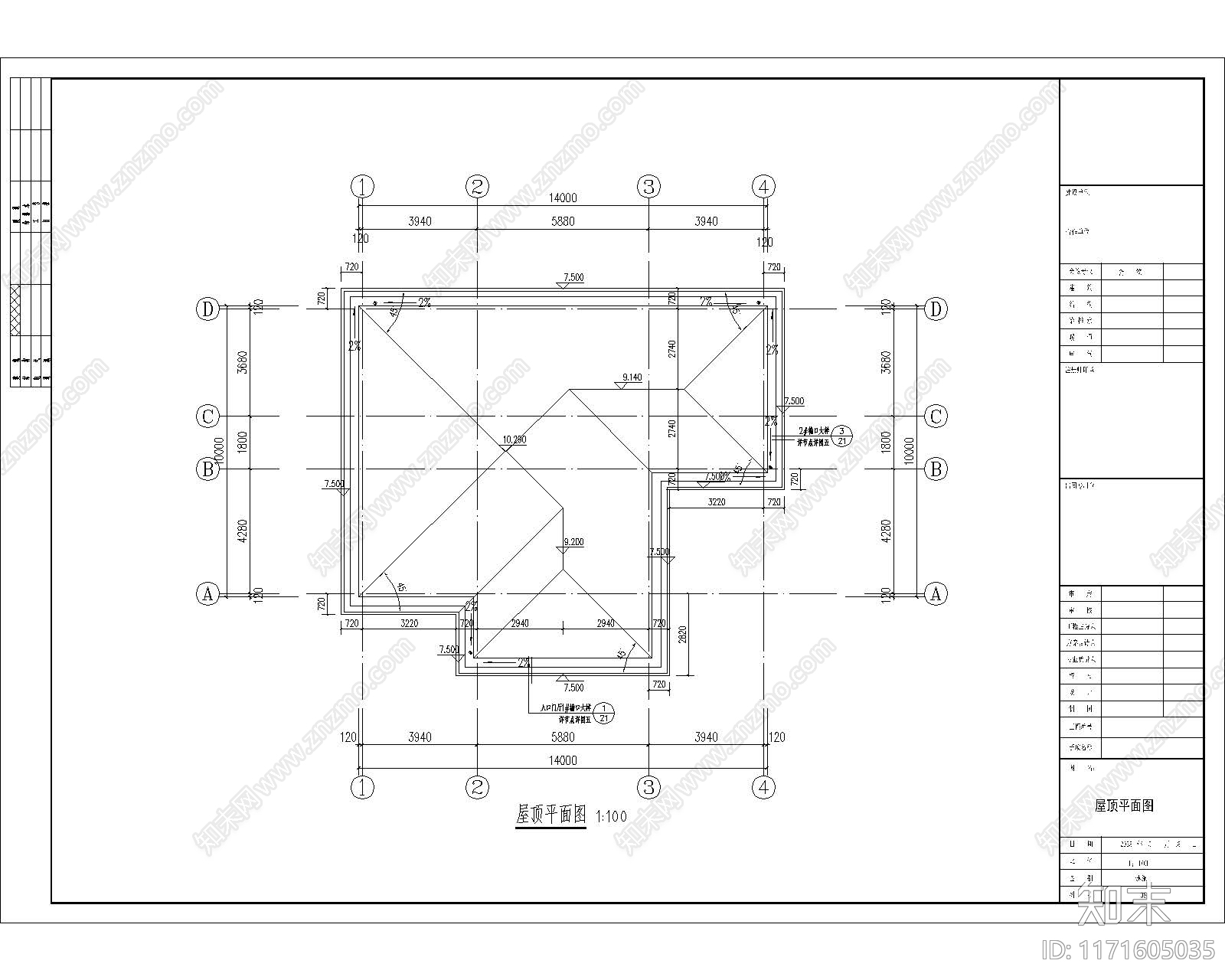 欧式别墅建筑cad施工图下载【ID:1171605035】