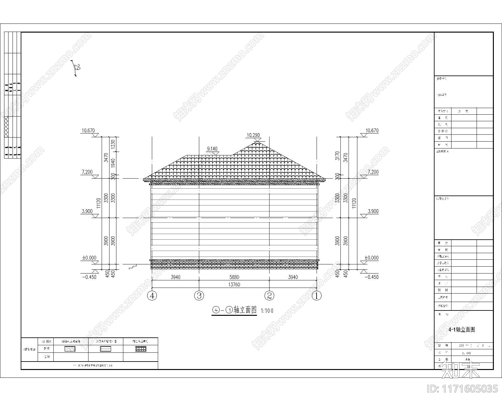 欧式别墅建筑cad施工图下载【ID:1171605035】