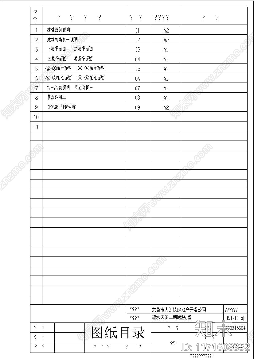 欧式简欧别墅建筑cad施工图下载【ID:1171608352】