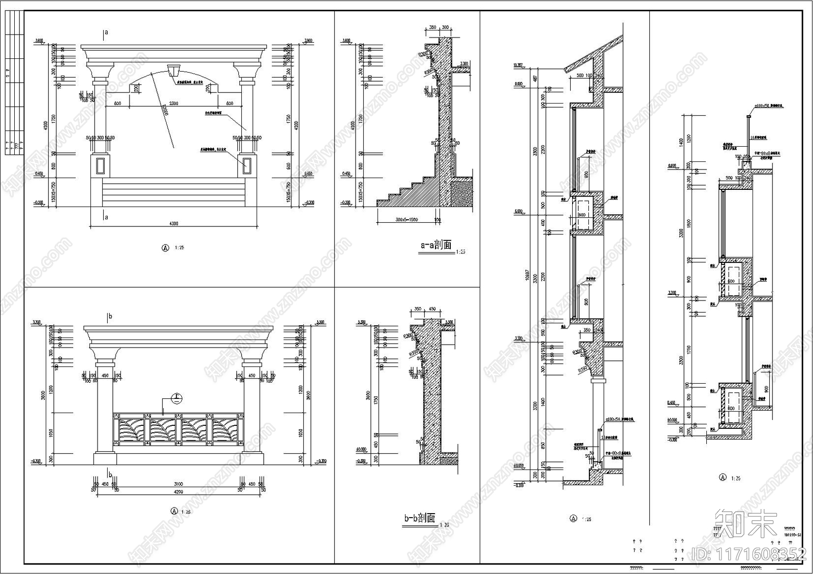 欧式简欧别墅建筑cad施工图下载【ID:1171608352】