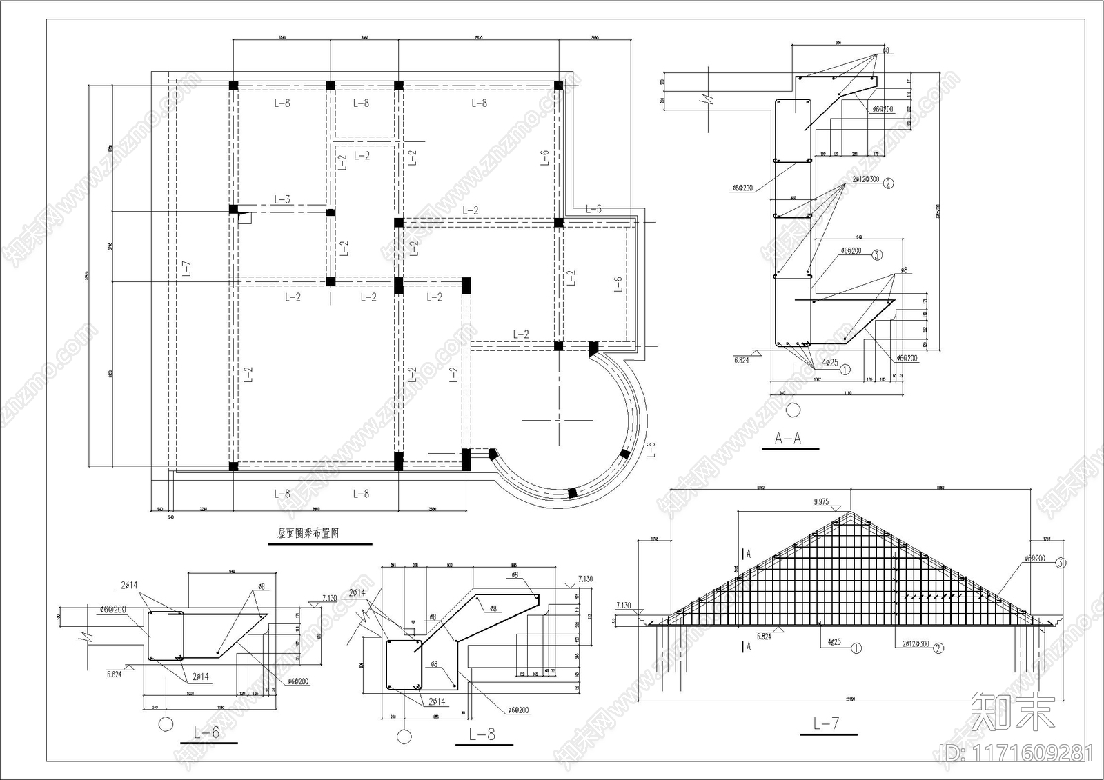 简欧欧式别墅建筑cad施工图下载【ID:1171609281】