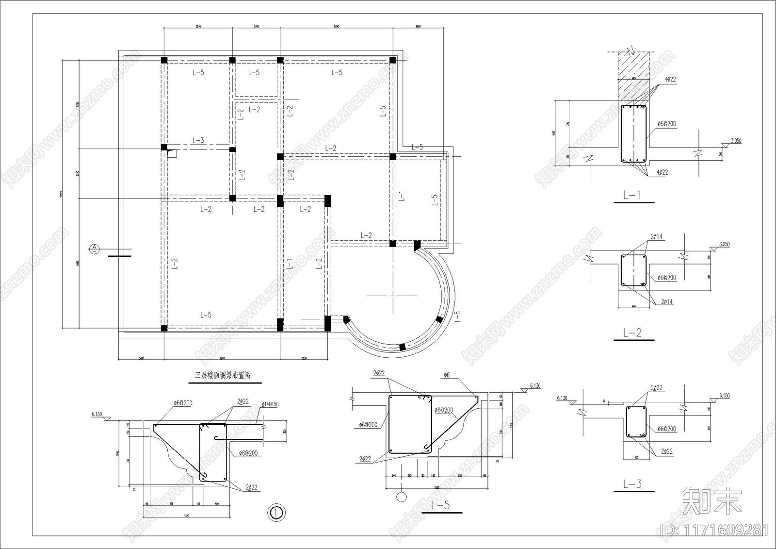 简欧欧式别墅建筑cad施工图下载【ID:1171609281】