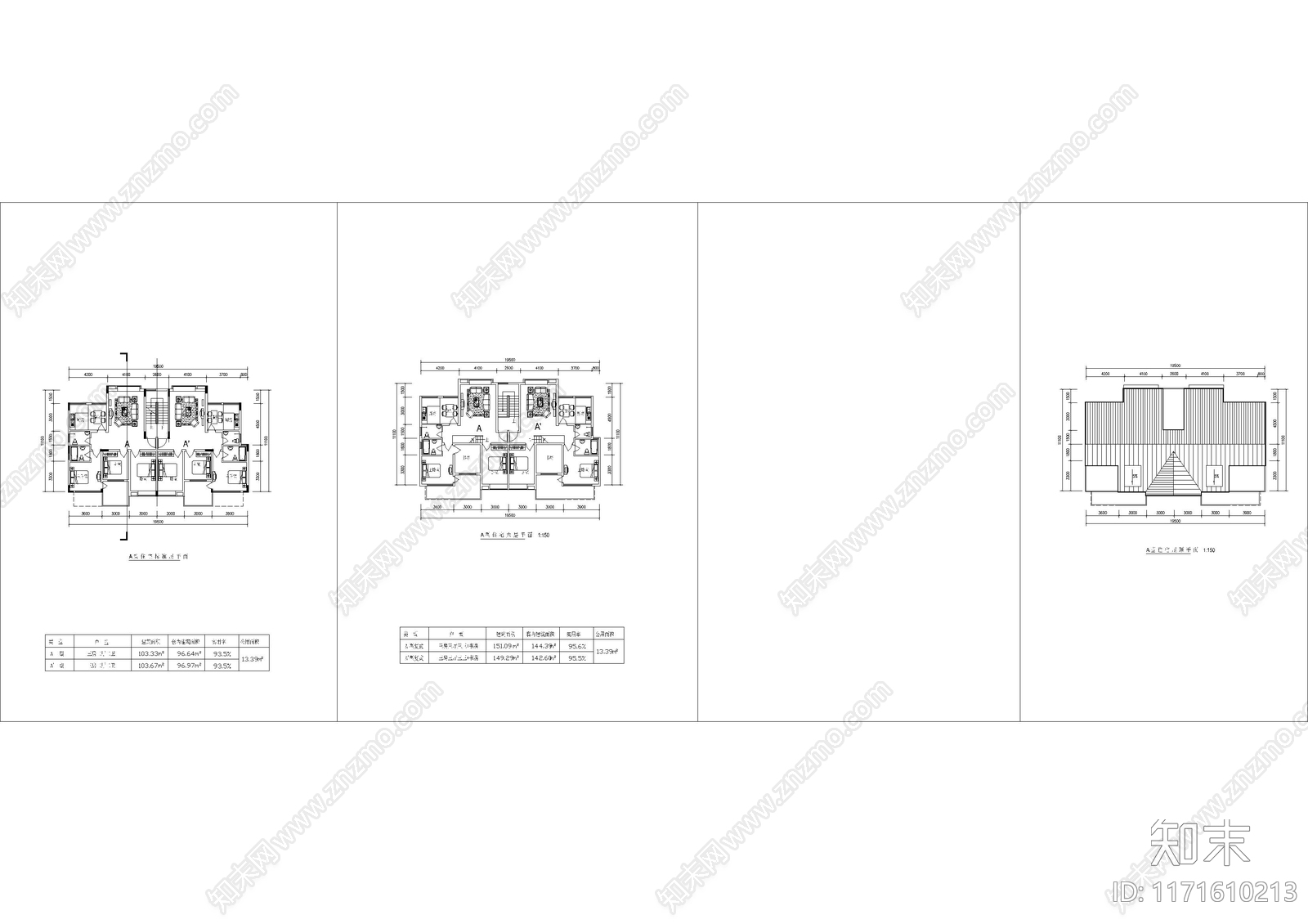 美式现代别墅建筑施工图下载【ID:1171610213】