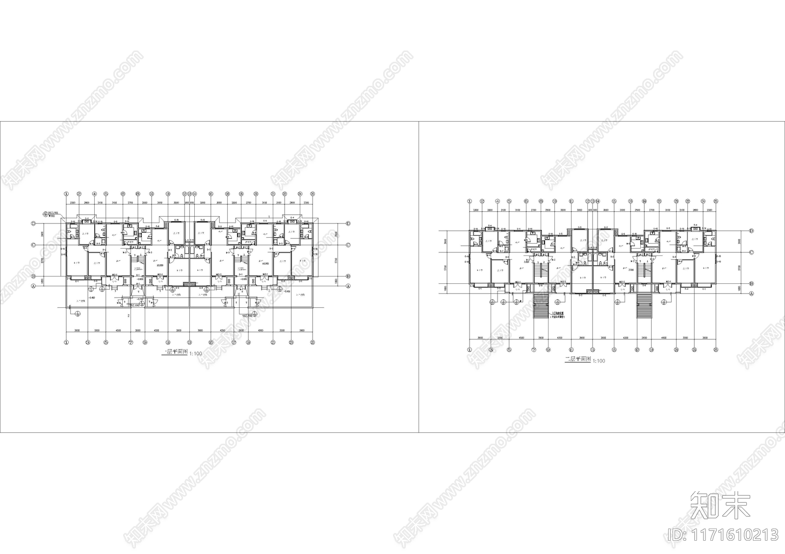 美式现代别墅建筑施工图下载【ID:1171610213】