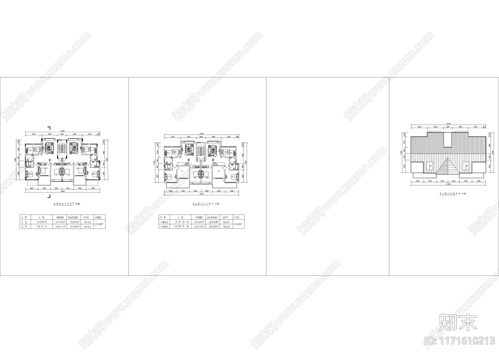 美式现代别墅建筑施工图下载【ID:1171610213】