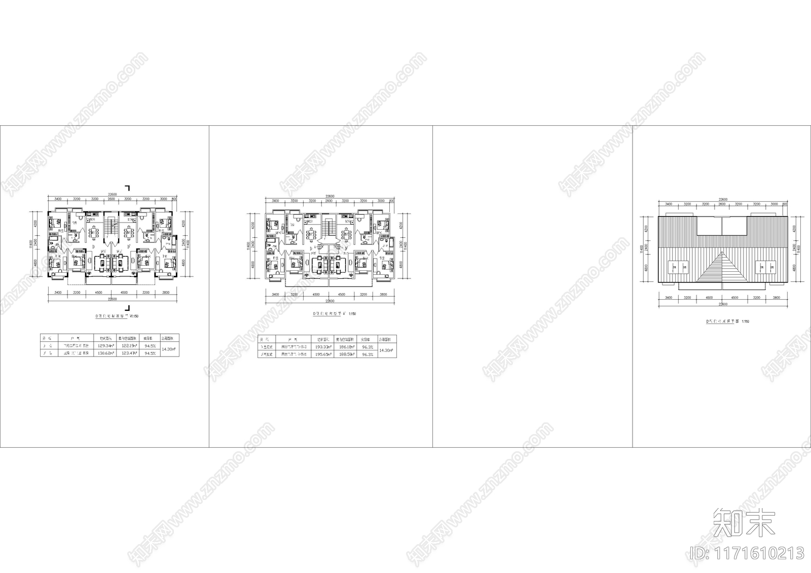 美式现代别墅建筑施工图下载【ID:1171610213】