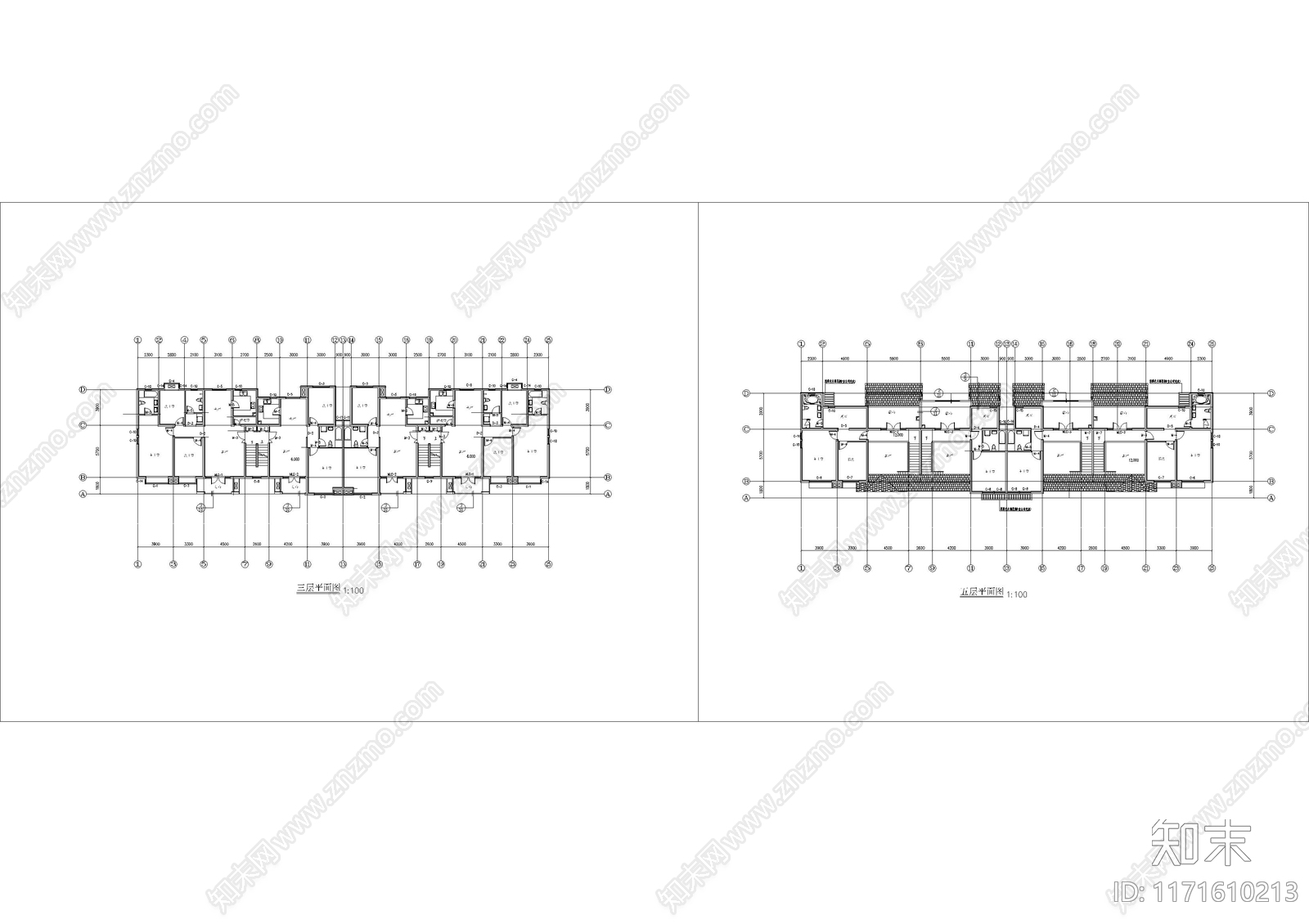 美式现代别墅建筑施工图下载【ID:1171610213】