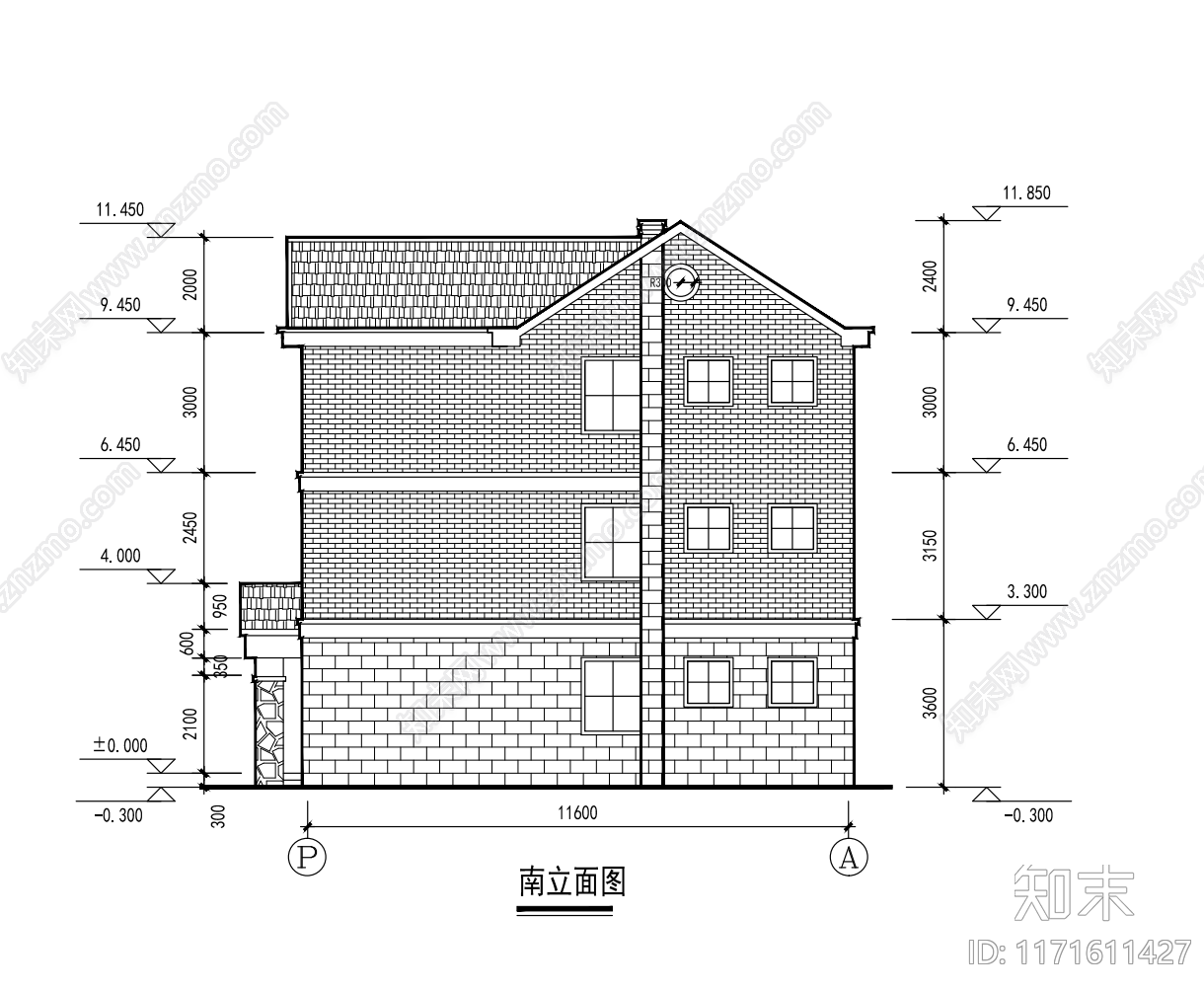 现代别墅建筑cad施工图下载【ID:1171611427】