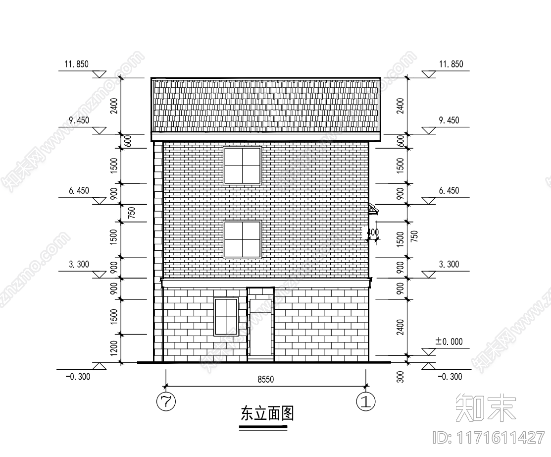 现代别墅建筑cad施工图下载【ID:1171611427】