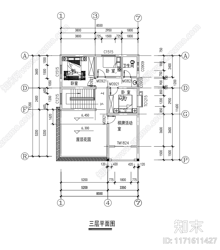 现代别墅建筑cad施工图下载【ID:1171611427】