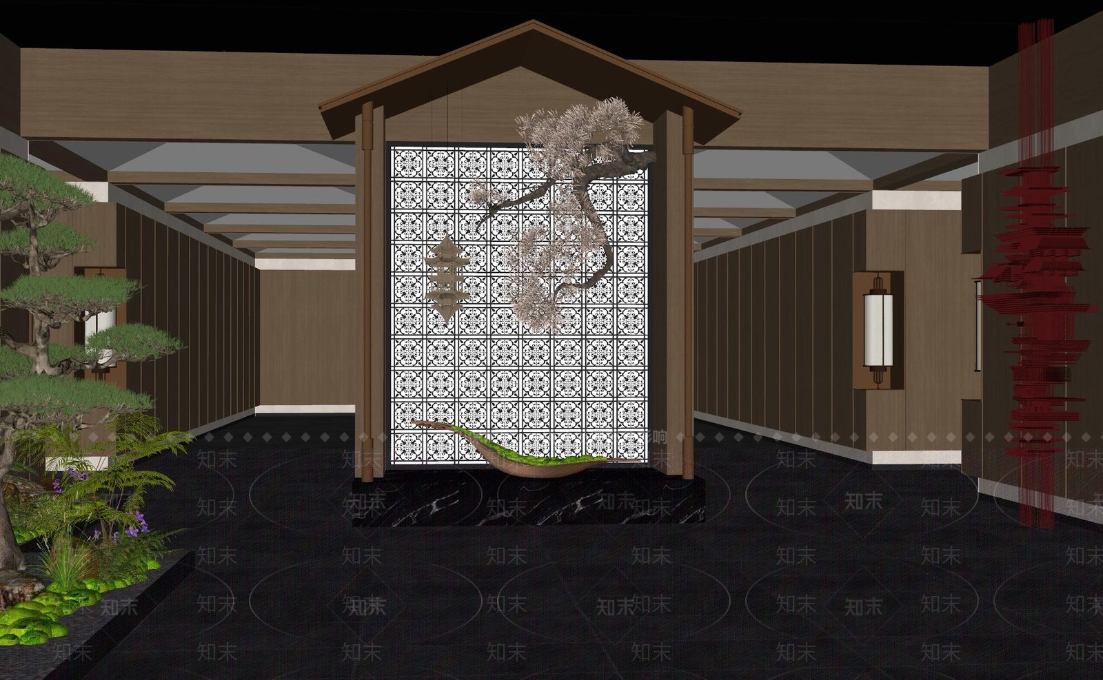 新中式茶馆SU模型下载【ID:1171614731】