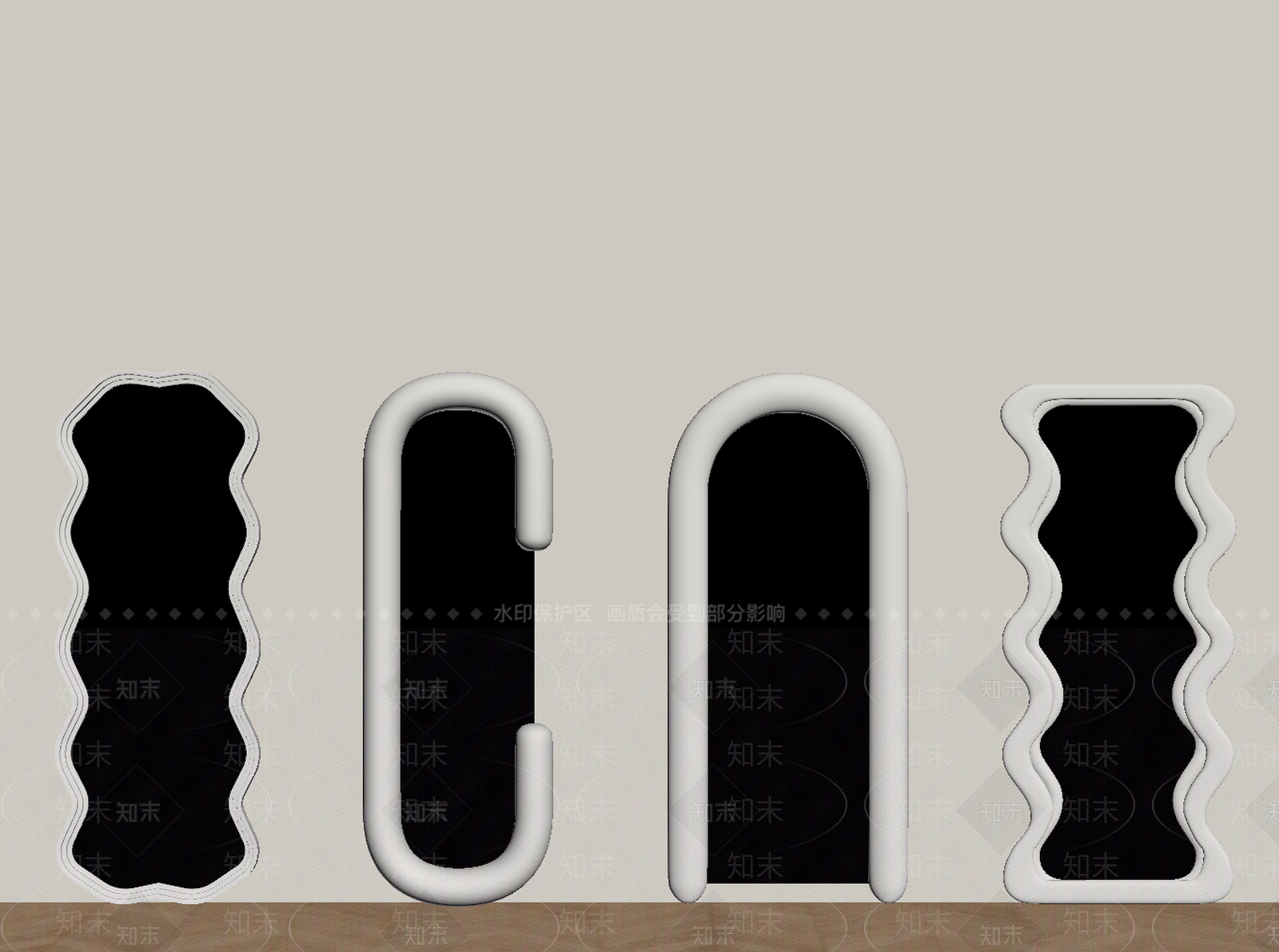 现代奶油镜子SU模型下载【ID:1171623359】