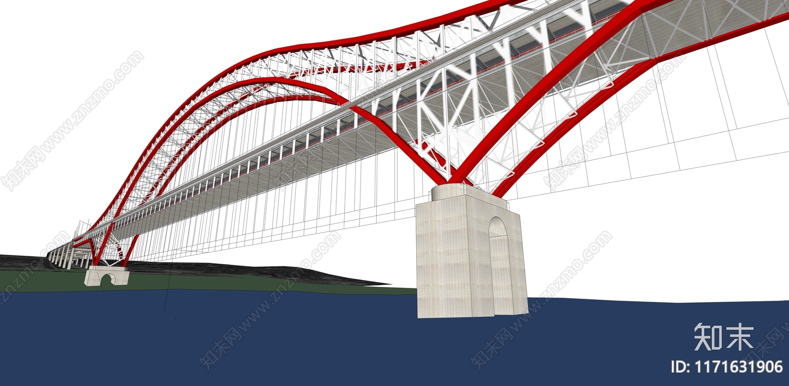 现代大桥SU模型下载【ID:1171631906】