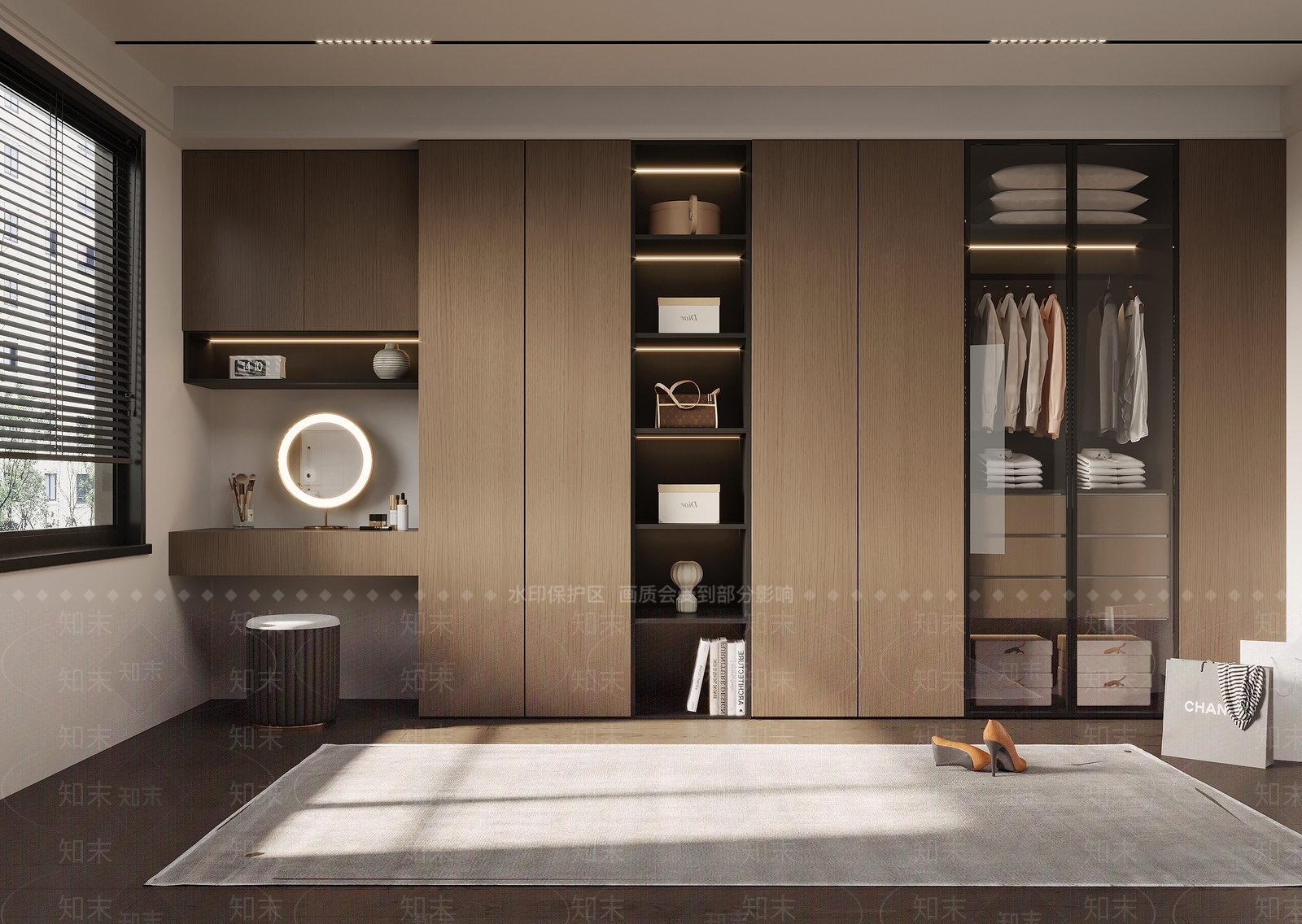 意式极简衣帽间3D模型下载【ID:1171637338】