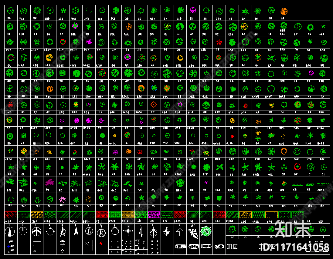 现代植物配置图库施工图下载【ID:1171641058】