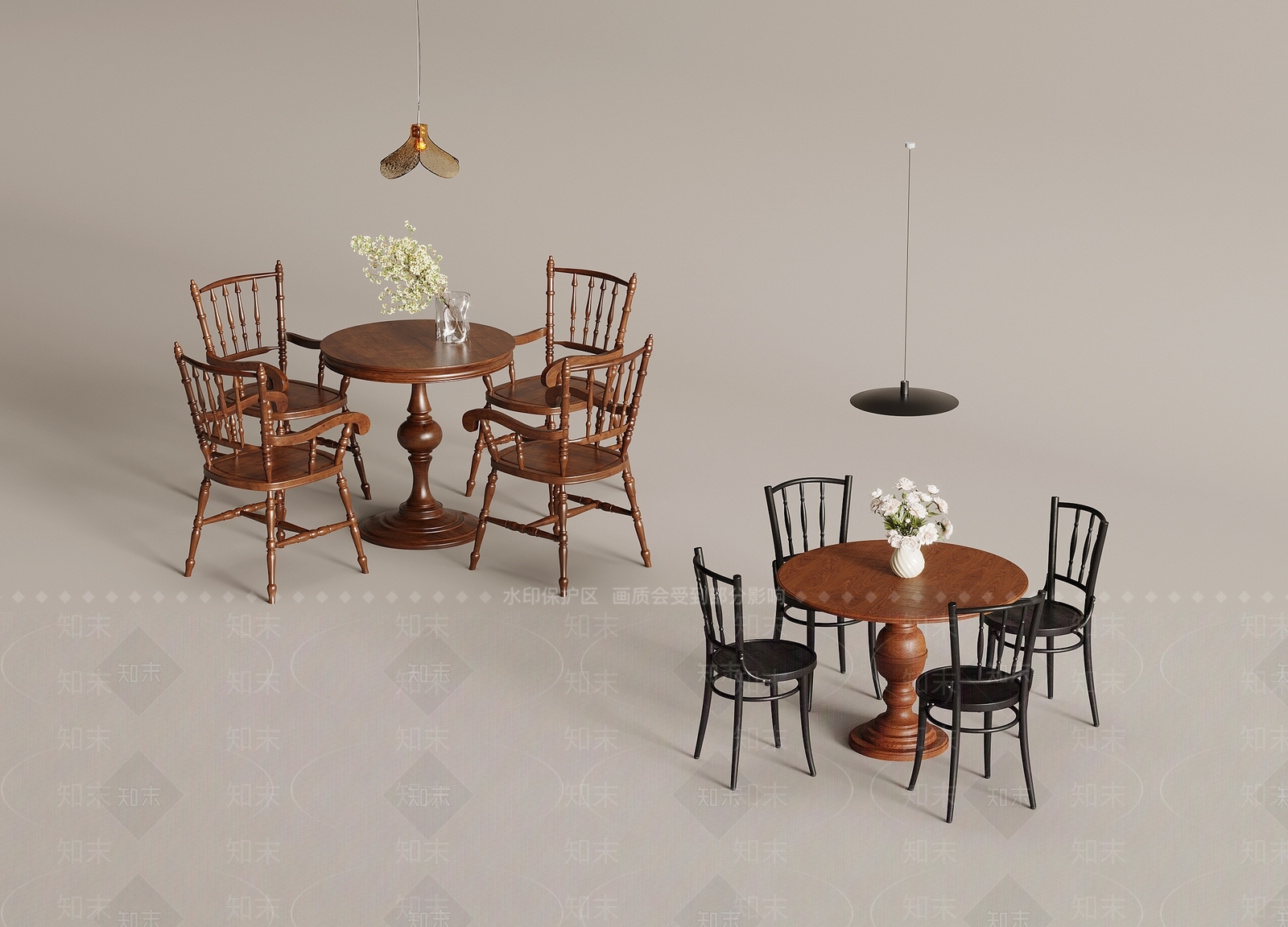 法式复古餐桌3D模型下载【ID:1171641297】