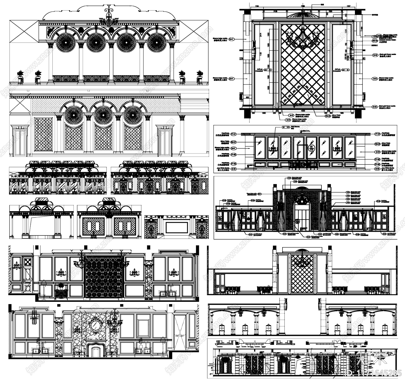 现代背景墙施工图下载【ID:1171645285】