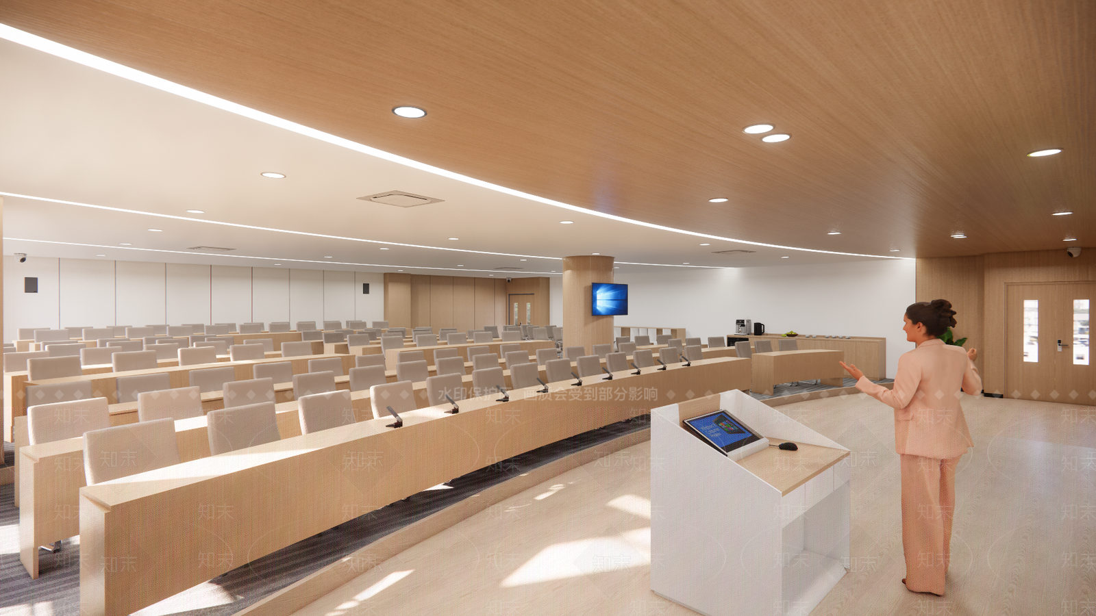 现代简约报告厅SU模型下载【ID:1171648425】