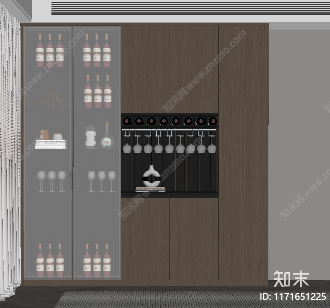 现代意式餐边柜SU模型下载【ID:1171651225】