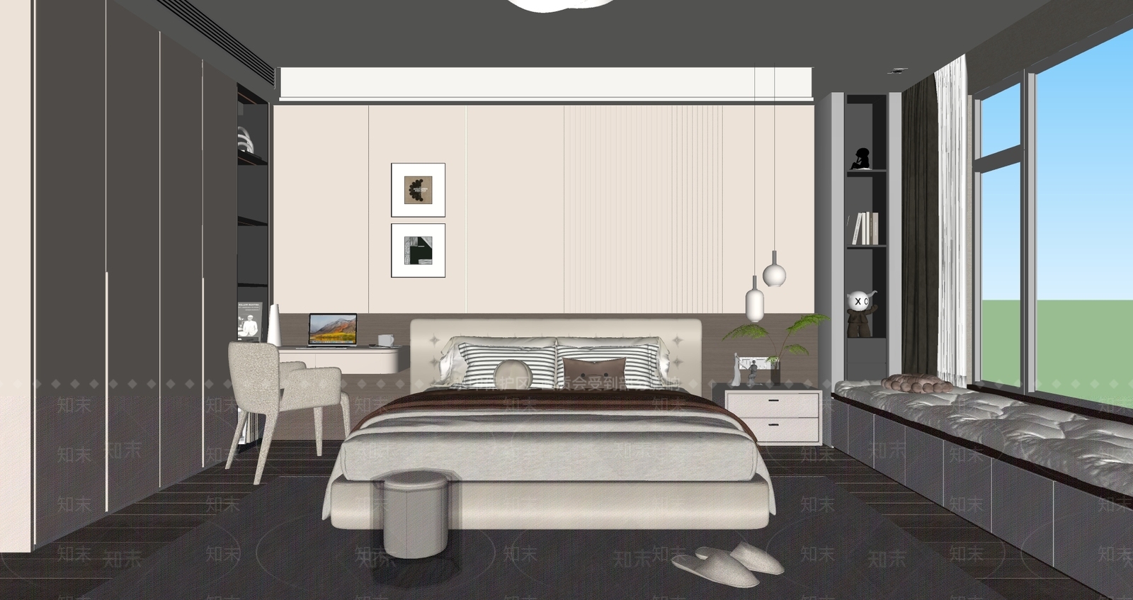 方形几何装饰画抽象画SU模型下载【ID:1227277343】