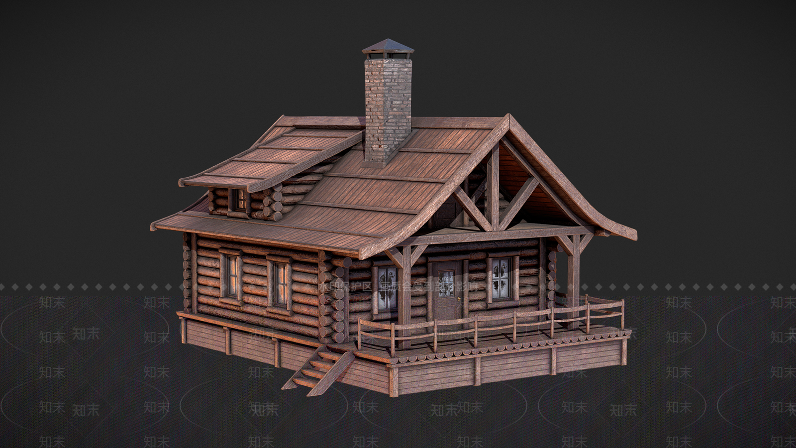 现代新中式木屋3D模型下载【ID:1171666597】