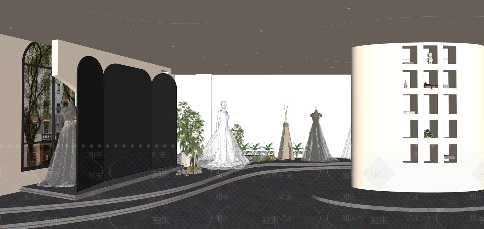 现代婚纱摄影店SU模型下载【ID:1171672955】