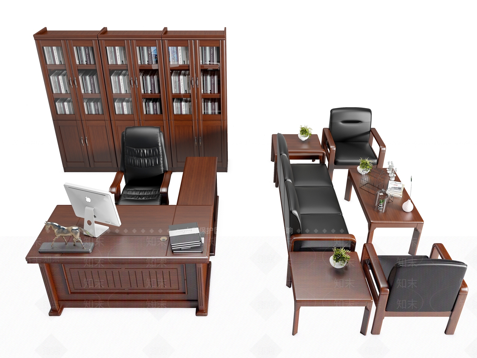 现代办公桌椅3D模型下载【ID:1171673299】