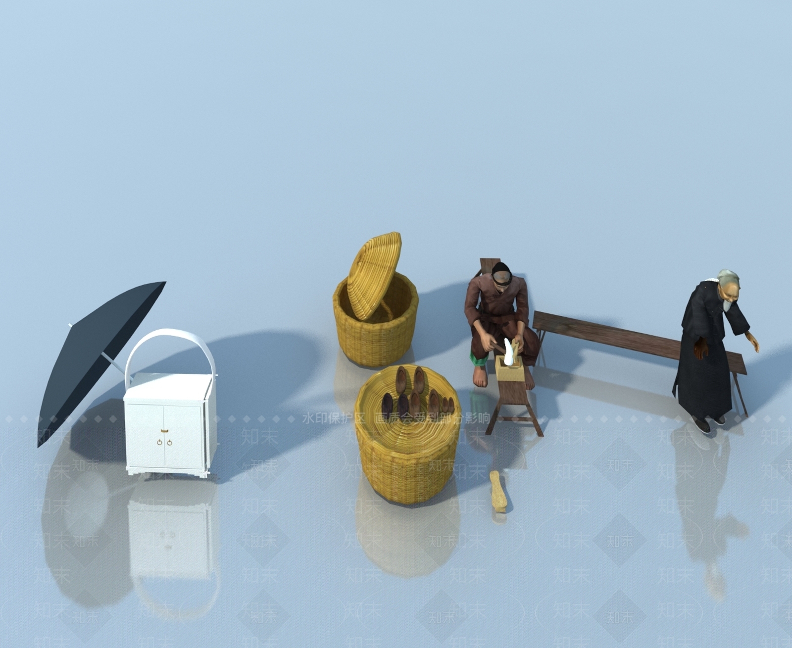 现代几类组合3D模型下载【ID:1171673672】