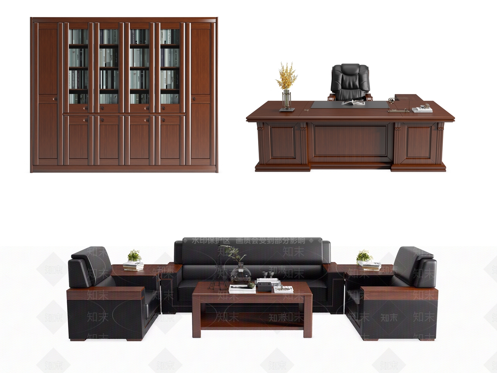 现代办公桌椅3D模型下载【ID:1171676560】