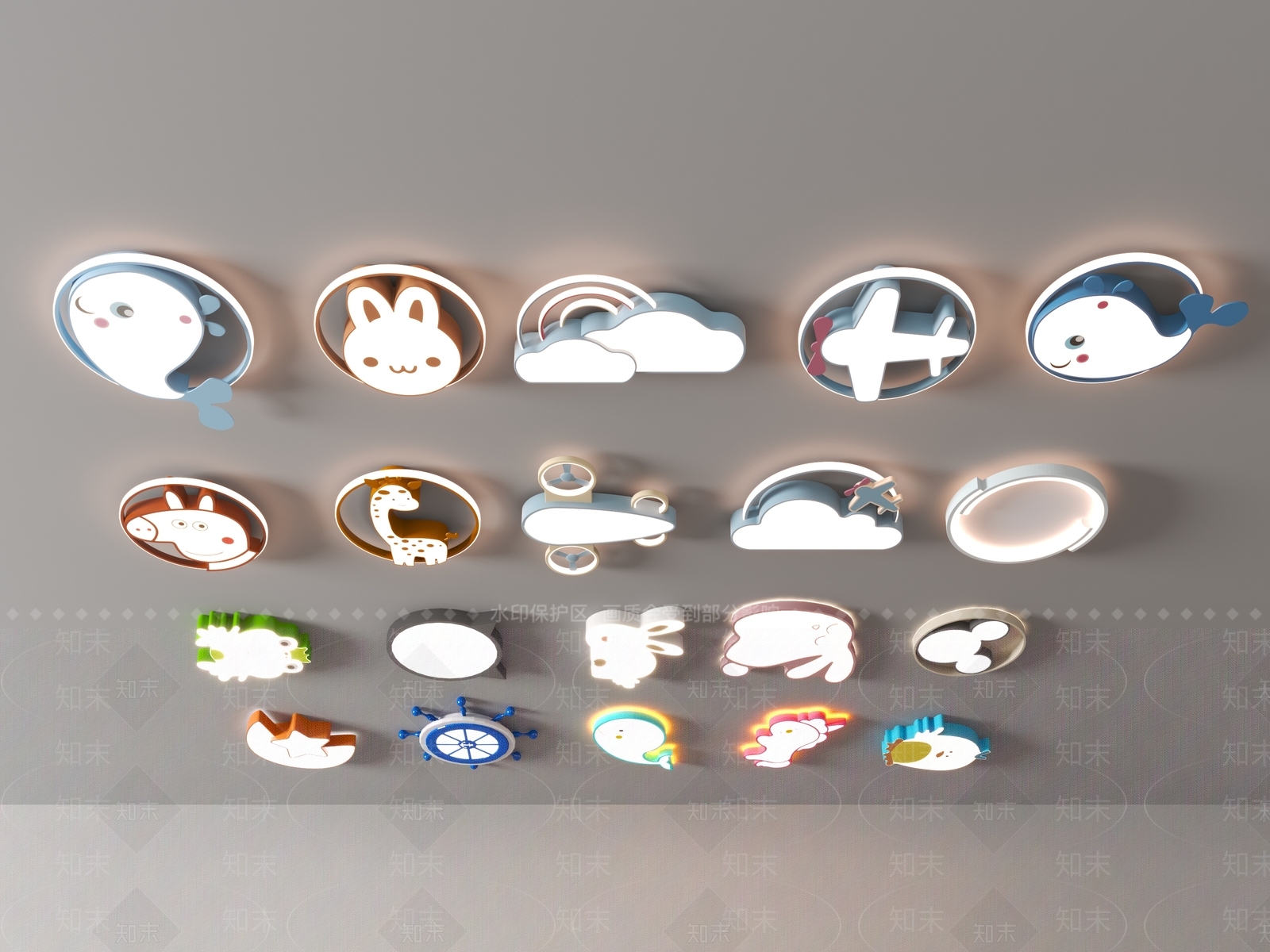 现代日式吸顶灯3D模型下载【ID:1171682625】