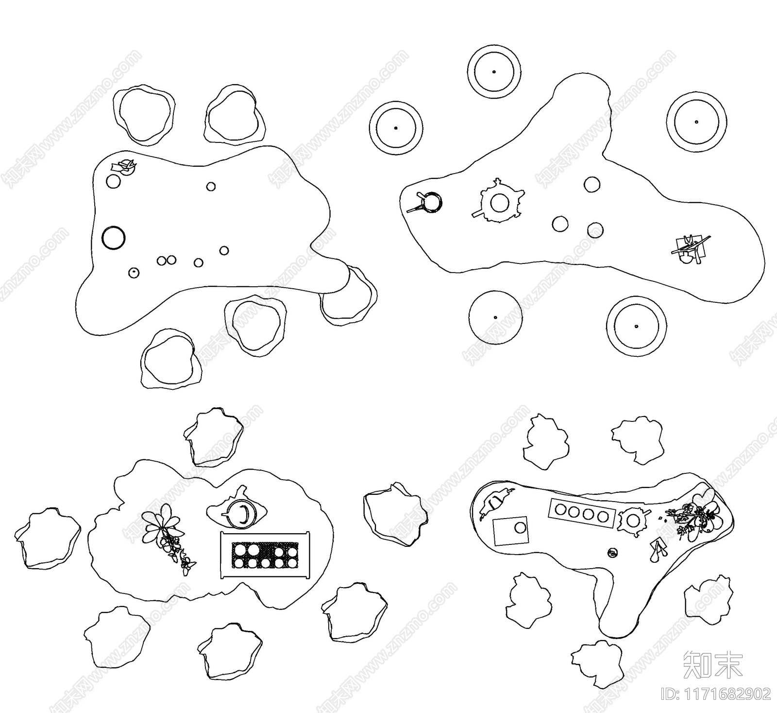 现代新中式桌椅施工图下载【ID:1171682902】