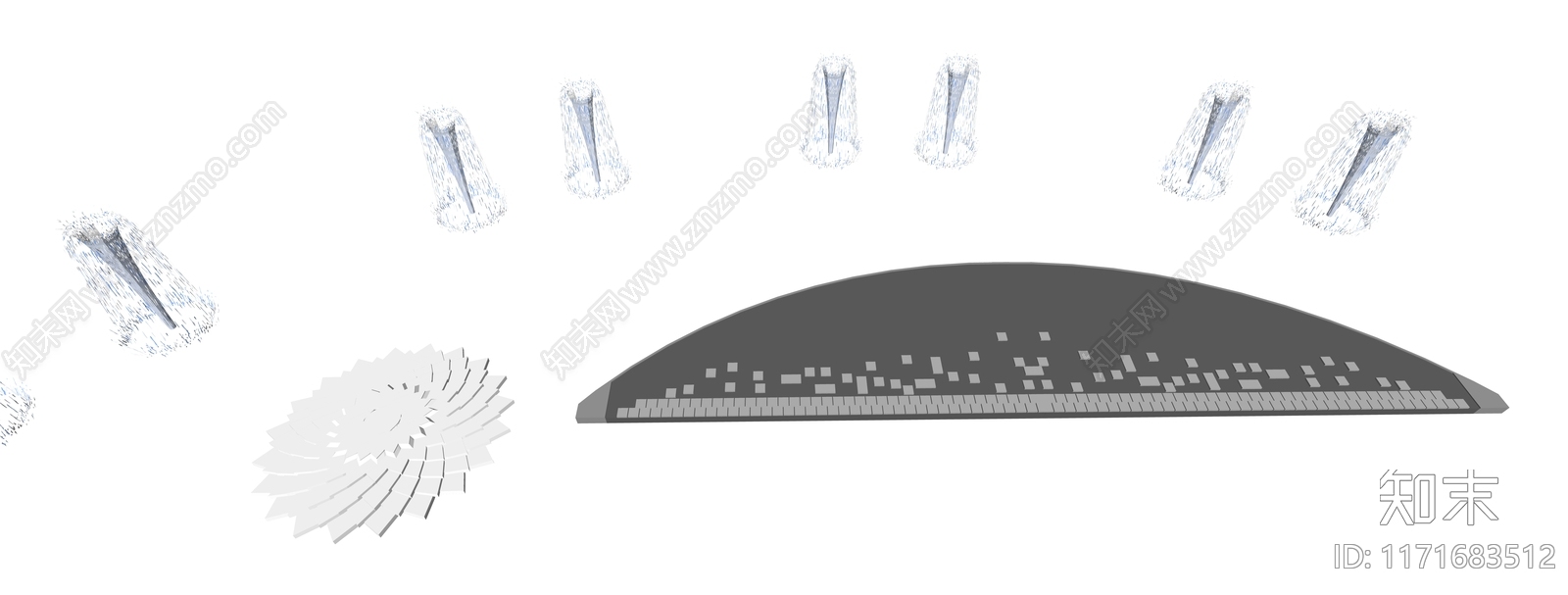 现代极简喷泉SU模型下载【ID:1171683512】