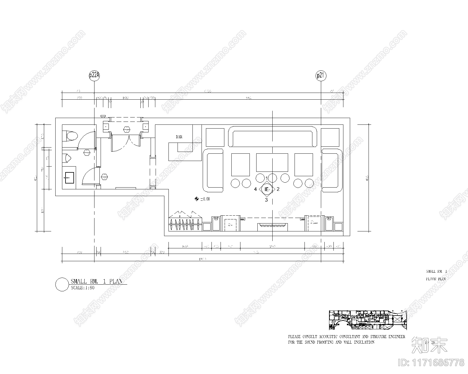 现代欧式KTV施工图下载【ID:1171686778】