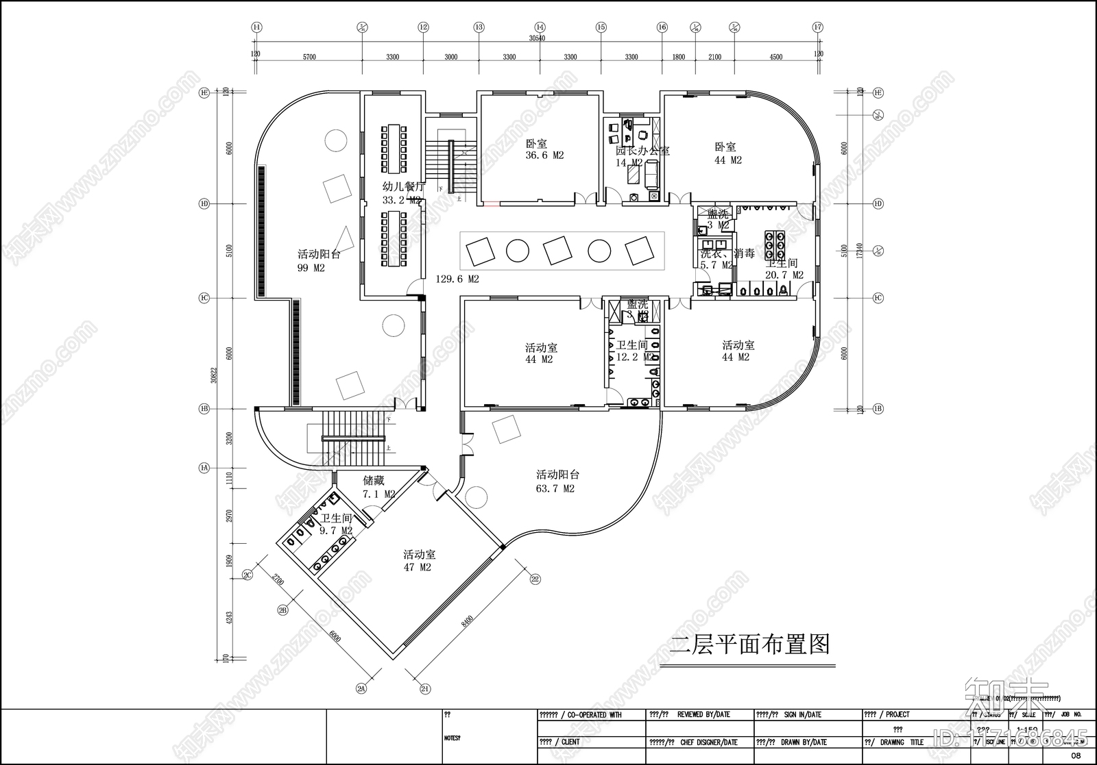 现代幼儿园施工图下载【ID:1171686845】