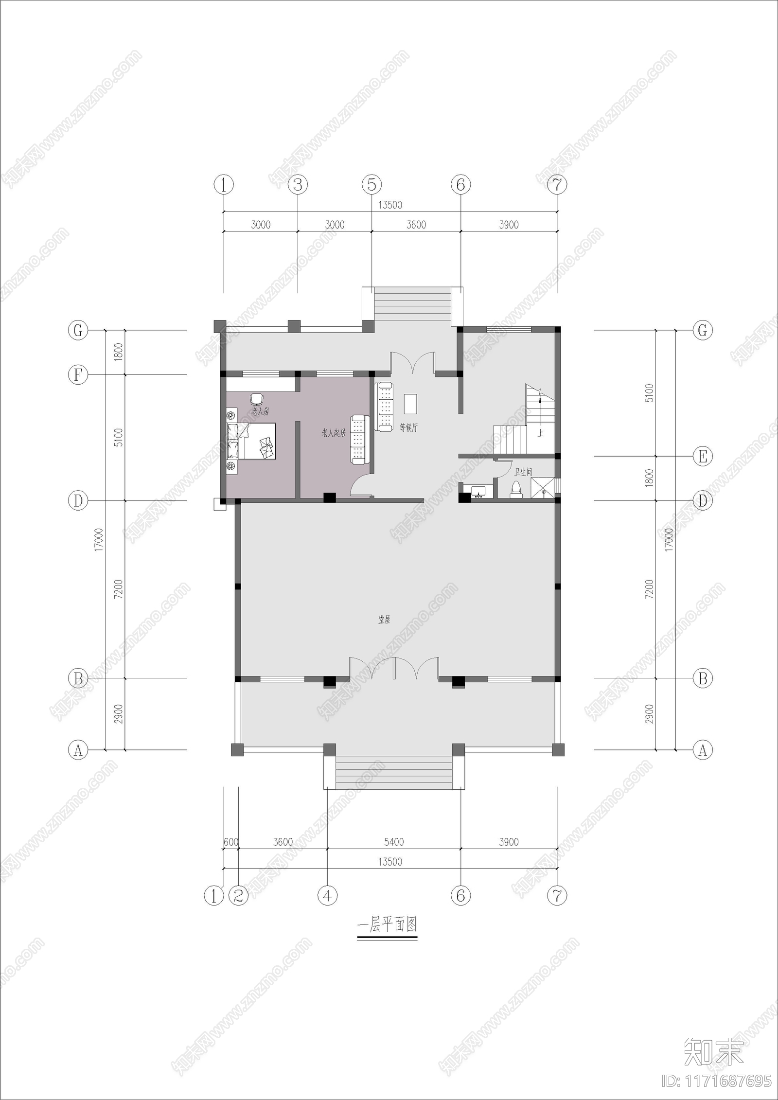 欧式新中式别墅建筑cad施工图下载【ID:1171687695】